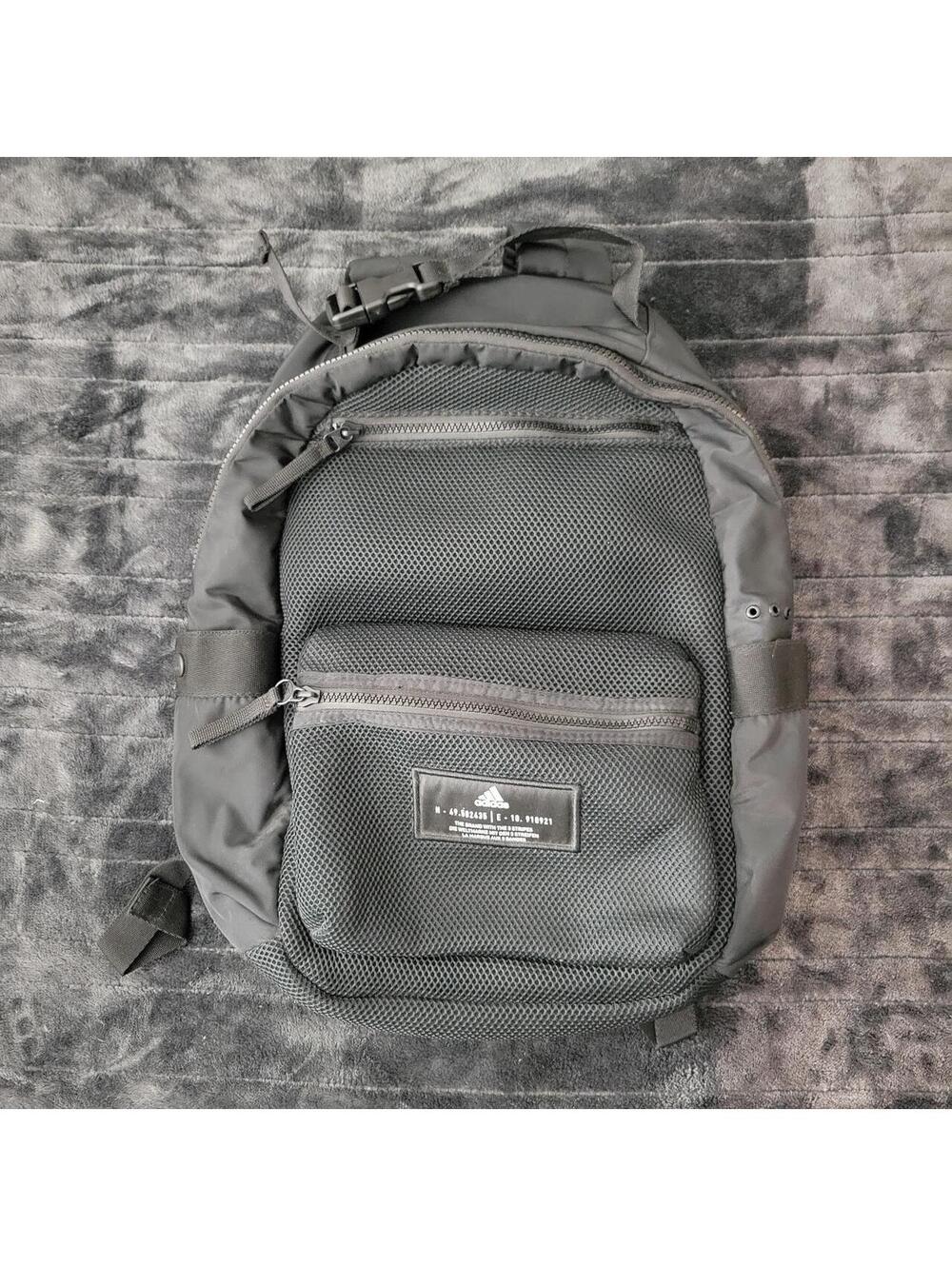 Adidas Utility Field Backpack Black Mesh Multi Pocket Sports Bag
